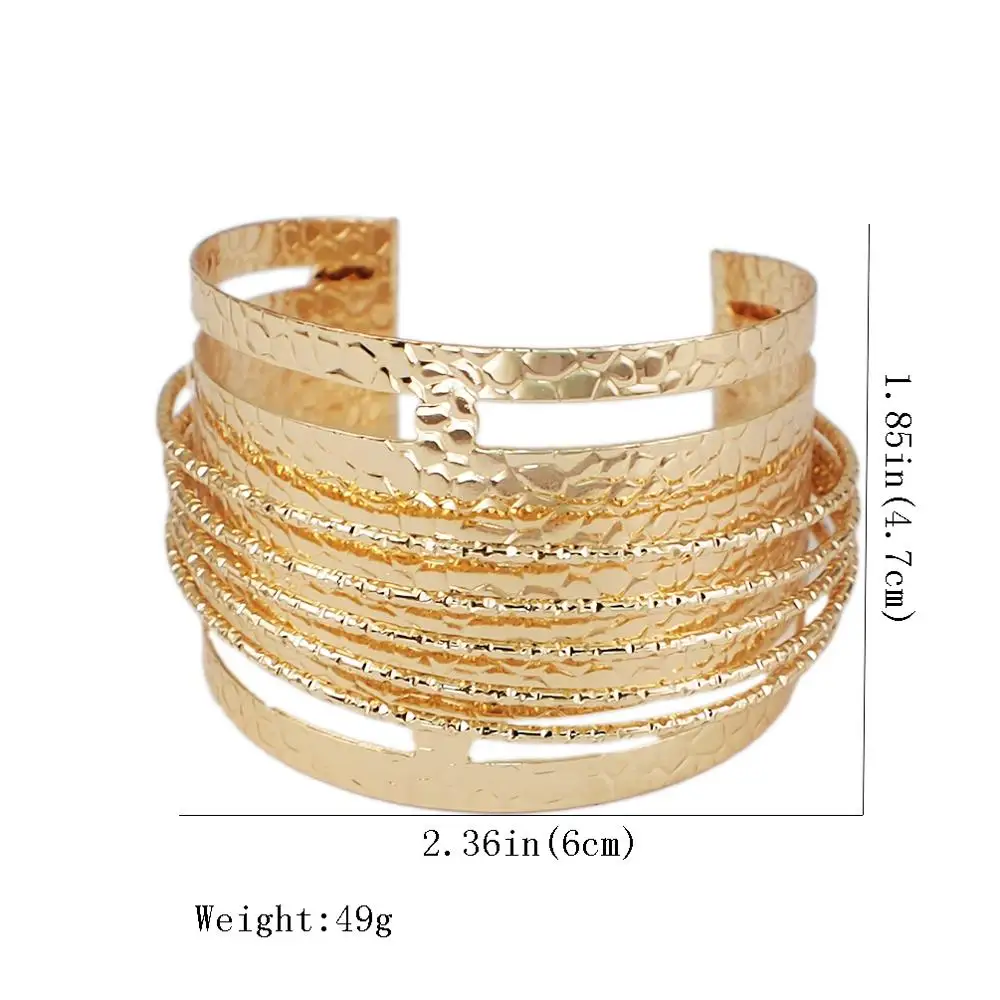 Простые браслеты HANSIDON на запястье с блестящей шероховатой поверхностью, позолоченные металлические массивные модные ювелирные изделия, оптовая продажа