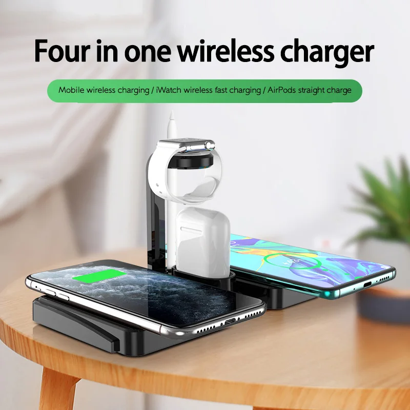 
wireless charger 4 in 1 new product 2020 wireless charging for iphone/watch/earphone universal wireless charger 