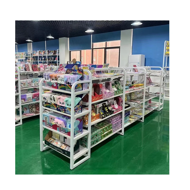 factory customised supermarket gondola wooden display stand  steel floating grocery storage wall shelf with label