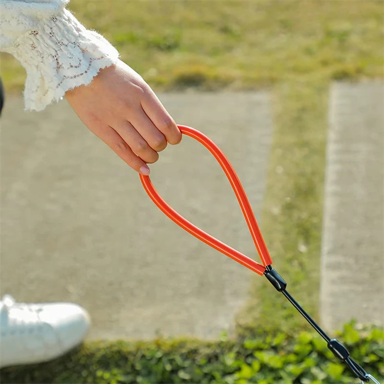 QQgift Custom Heavy Duty Leash Made of Coated Wire Rope for Large and Medium Dogs Dog Tie Out Cable with Soft Silicone Grip