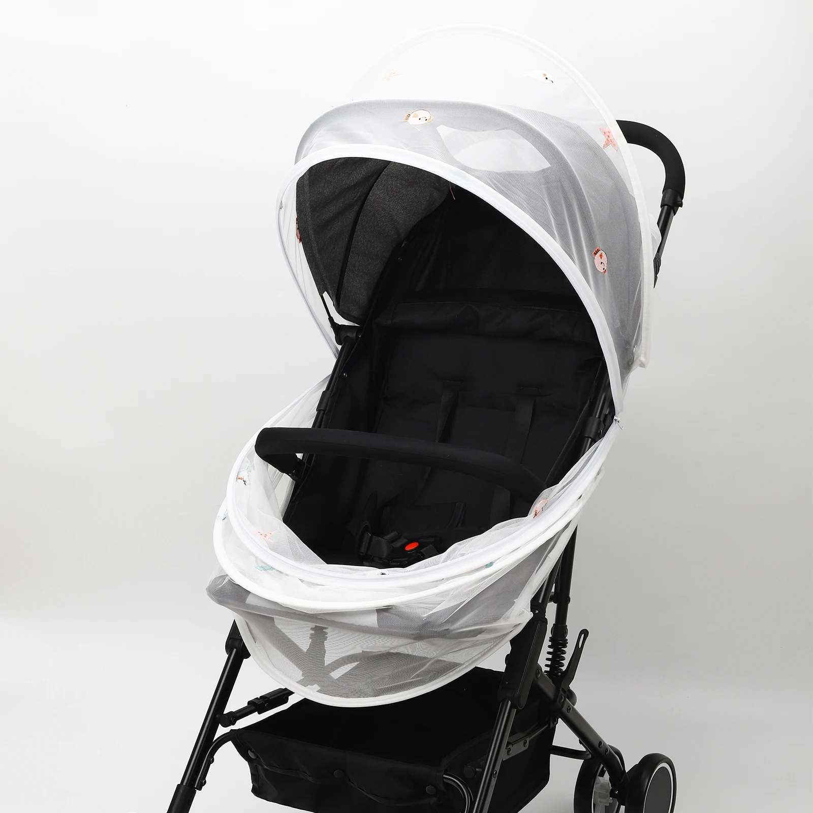 Embroidery Stroller Mosquito Net Full Cover with Double Zipper