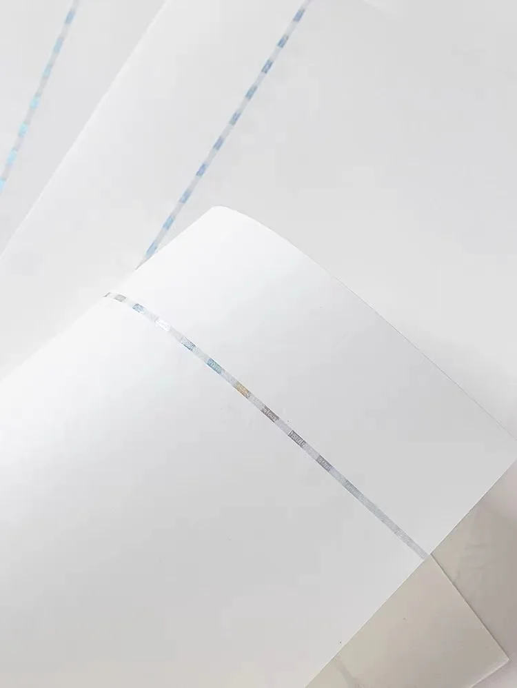 Top fashion Wholesale Price custom 90g cotton and linen A4 certificate security watermark thread paper,