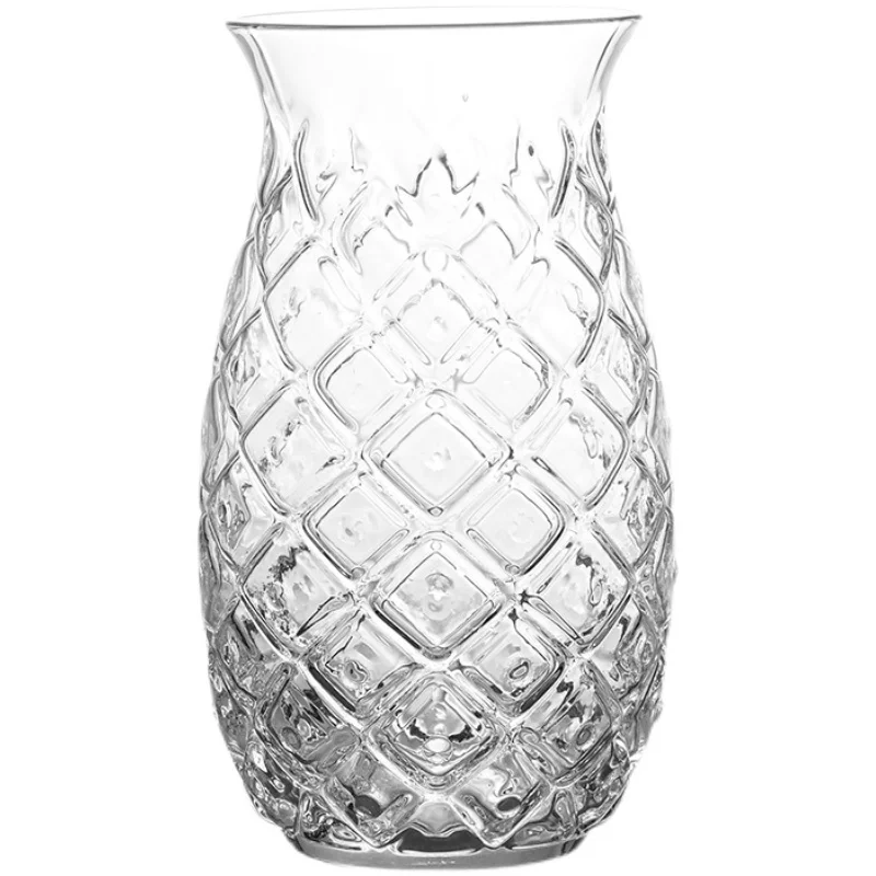 Embossed pineapple shape juice glass drinking tumbler mojito glasses 480ml cocktail mixing glass