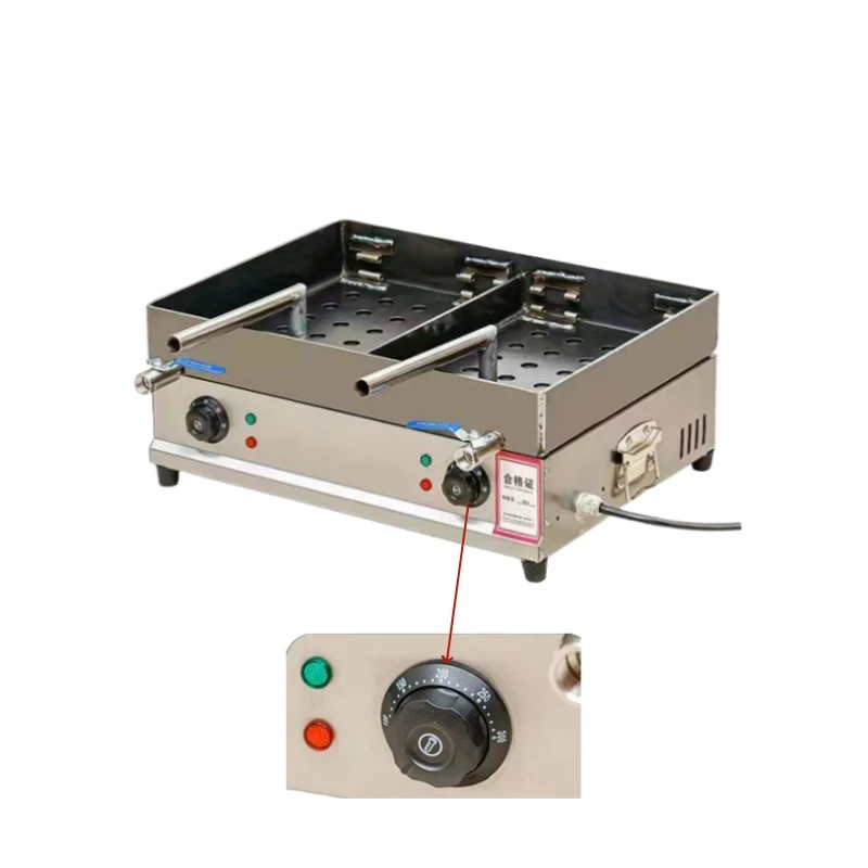 Restaurant equipment 2-in-1 electric grill with steak and deep fryer