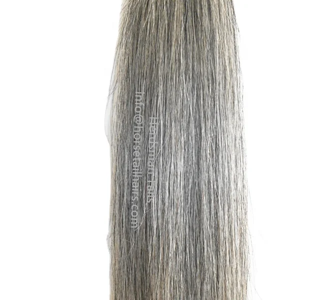 Medium Grey Natural Loop False Horse Tail Extension 70-75CM Double Thickness With Real Horse Hairs For Sale