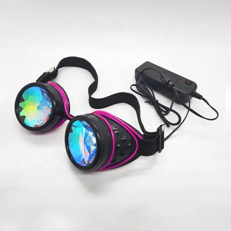 2022 Fashion Colorful Lens Eyewear Glasses Welding Gothic Cosplay Steampunk Kaleidoscope Glasses