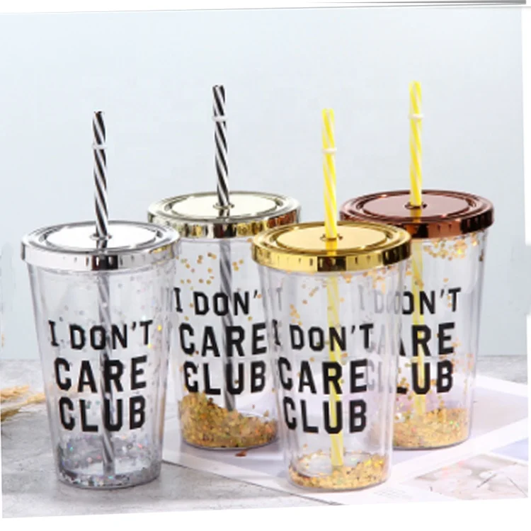 Novelty promotional items magic juice cup plastic personality reusable travel straw water cups