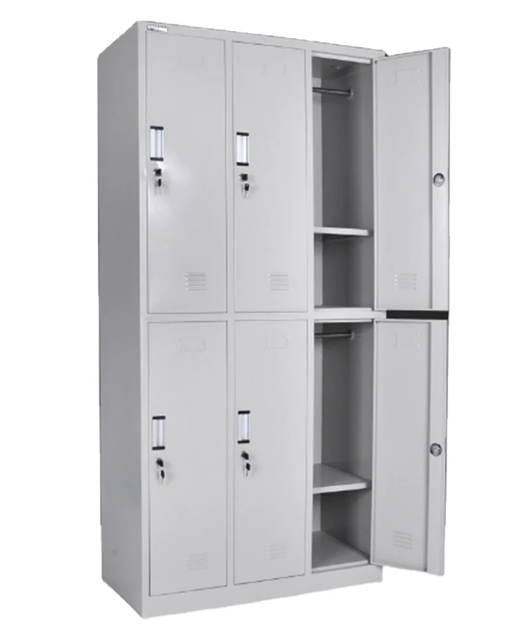 Staff Work Clothes Locker Box Storage School Locker Cabinet 6 Door Steel Locker kabinet loker armario casier metal armadiet