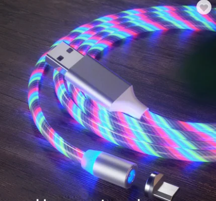 popular selling  smart cell phone led cable light usb cable 3 in 1 magnetic charging cable