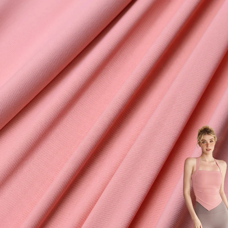 40D Duobao strip nylon 75% spandex 25% fabric weft knitted high elasticity yoga suit, sportswear fabric