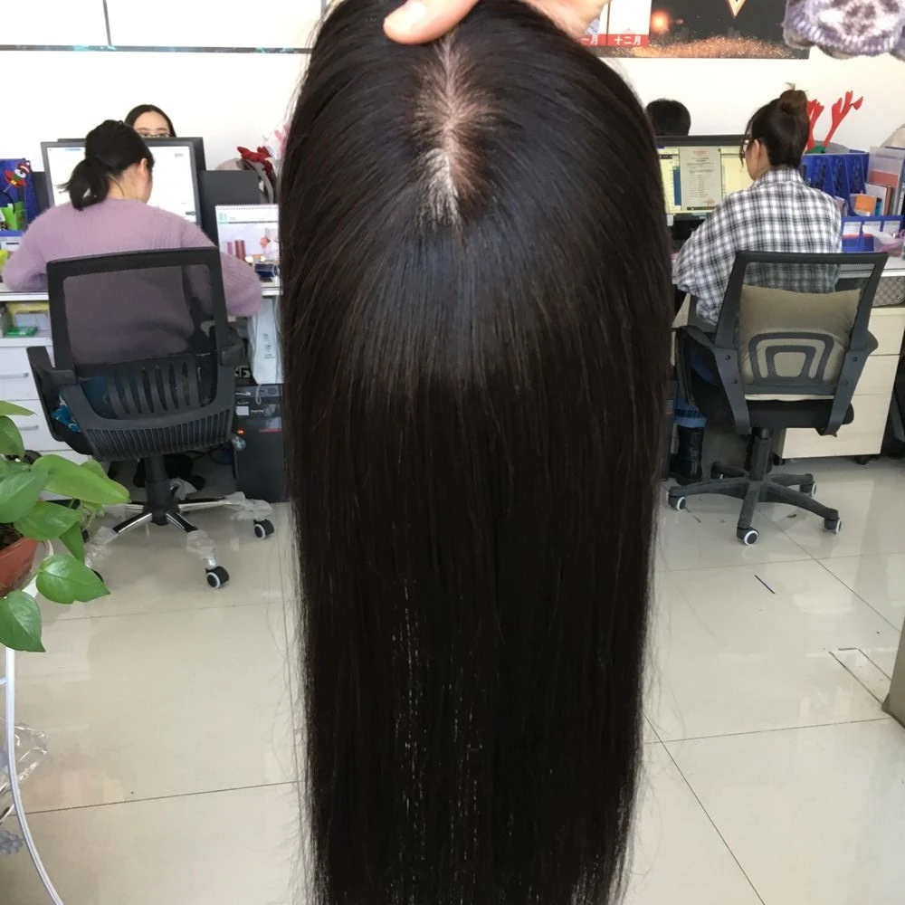 100% Virgin Human Hair Toupee Base Luxury 1 Piece INDIAN Hair Straight for Woman, Skin Feeling Silk 2-3 Years