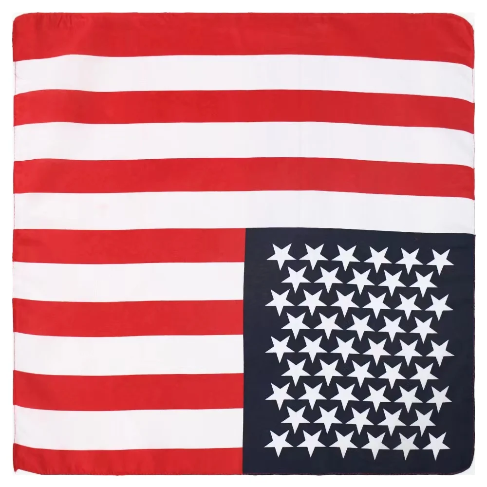 Different country flag printed bandana square scarf customized soft cotton head wear accessories Bandanas