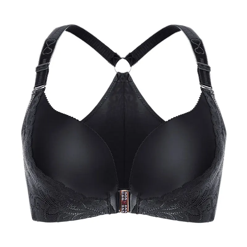 Large size underwear feminine feeling front buckle beauty back bra fat mm gather breast lift big cup close breast bra