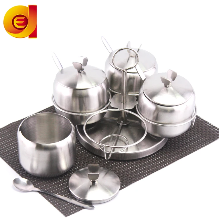 Банка для специй из нержавеющей стали с вращающимся держателем 4