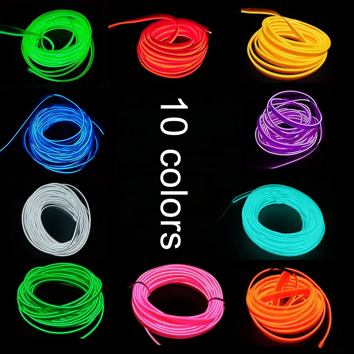 EL Car Styling Cold Light Ambience Lamp Line Car Lights Neon Car LED RGB Neon Interior Atmosphere Light Strip