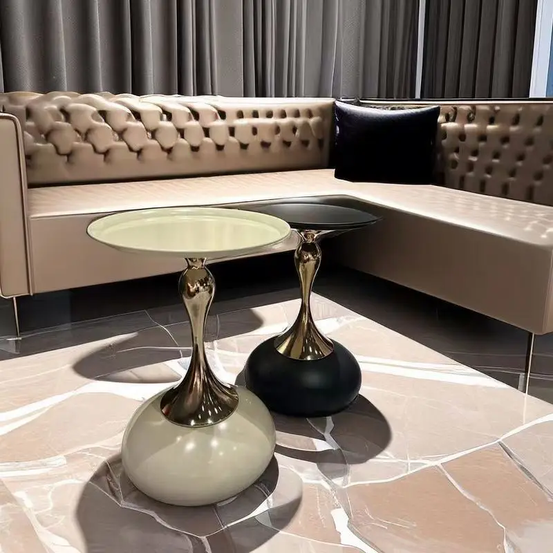 Solid Wood Small Oval Coffee Table Creative Edge Few Corners Light Luxury Living Room Furniture Coffee Table
