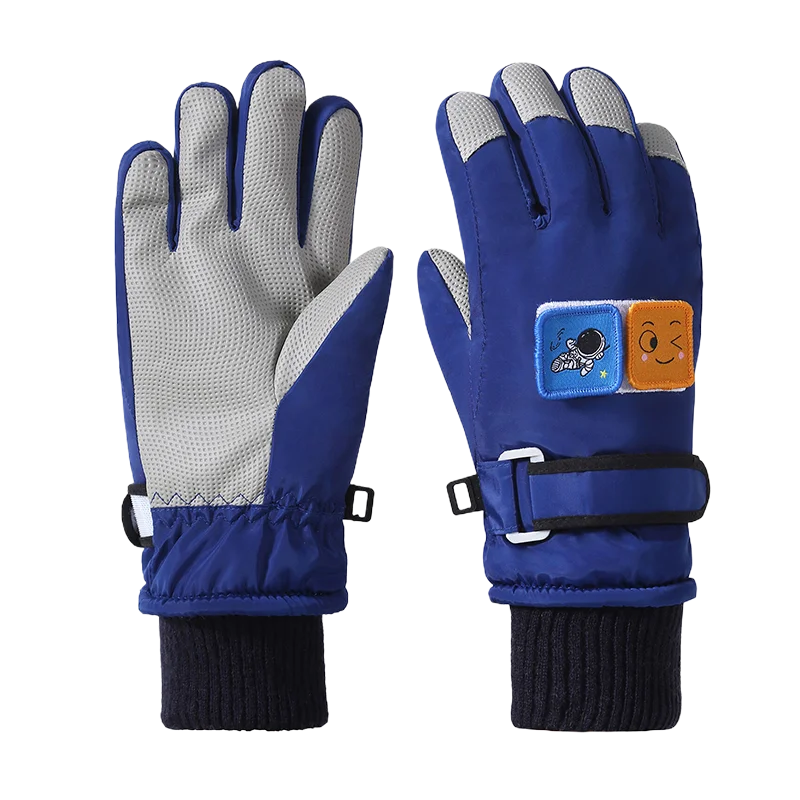 Kids Children Ski Gloves Waterproof Thicken Lined Fleece Warm Full Fingers Winter Snow Gloves Anti-Slip Sports Windproof Gloves
