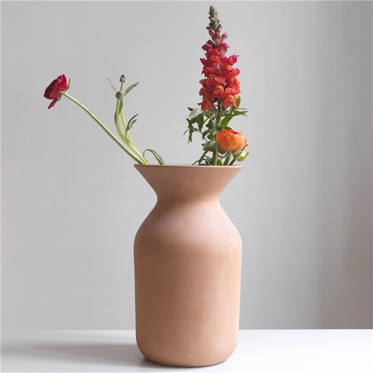 Hot selling matte clay terracotta flower vase wedding table top decor nordic ceramic flower vases for home decor