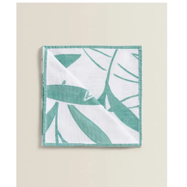 100% из чистого натурального хлопка кокосового дерева с принтом индивидуальный продукт ткань для кухни вечеринки свадьбы салфетка стола Тропический