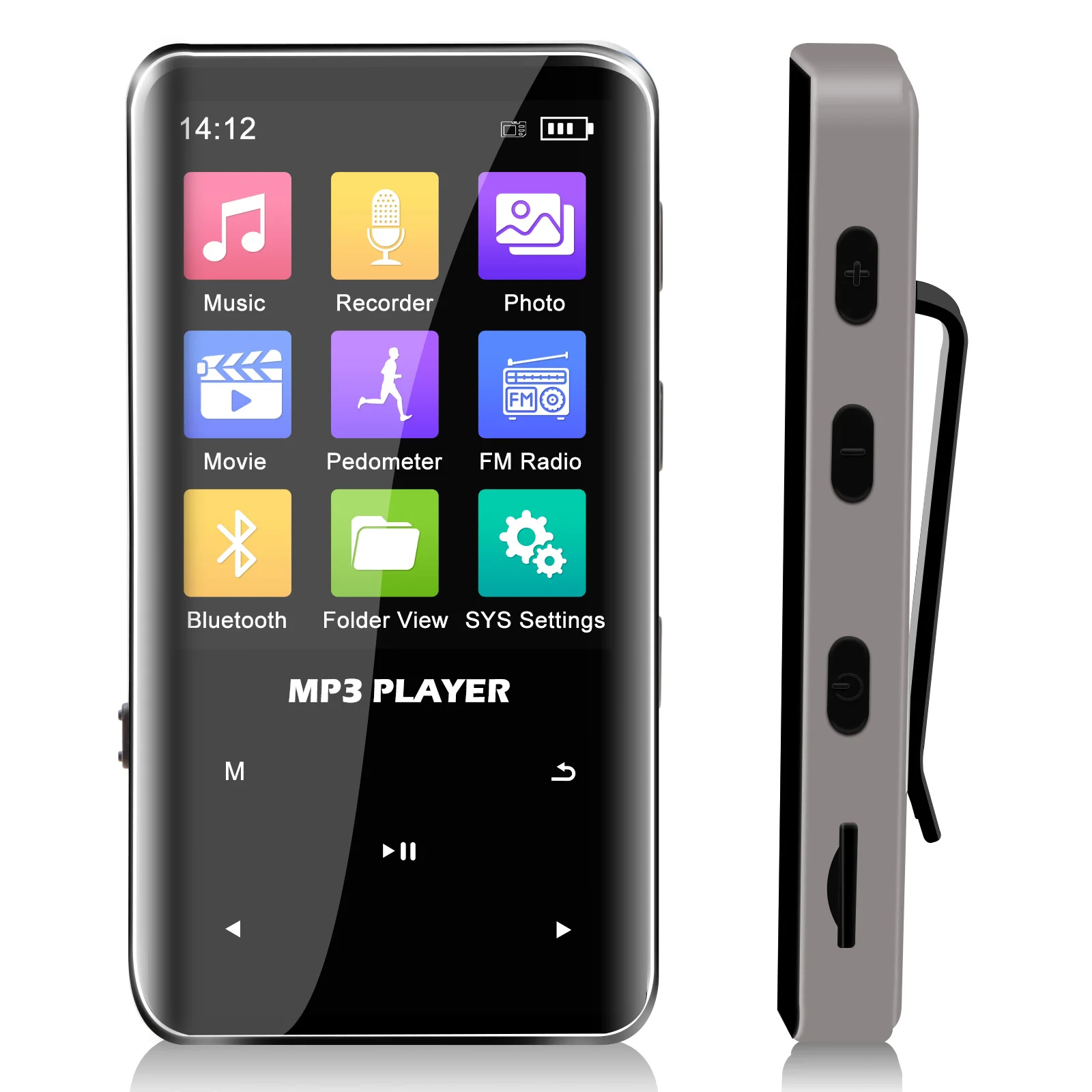 Sports Wireless Clip MP3 Music Player MP4 Video Player 32GB with 2.4 Inch TFT Color Screen