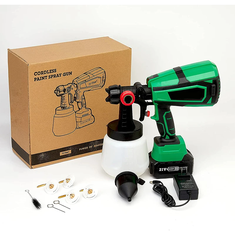 21V 4.0Ah HVLP Cordless Wireless Price Portable Lithium Battery Power Sprayer Multi Function Electric Hand Held Paint Spray Gun