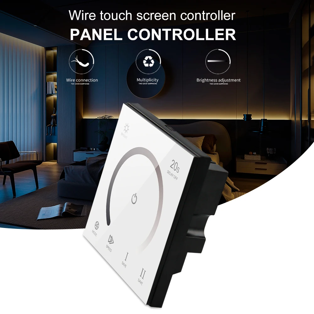 New Design Smart Panel Led Dimmer Touch Switch Wall Mounting Controller for Led Strip