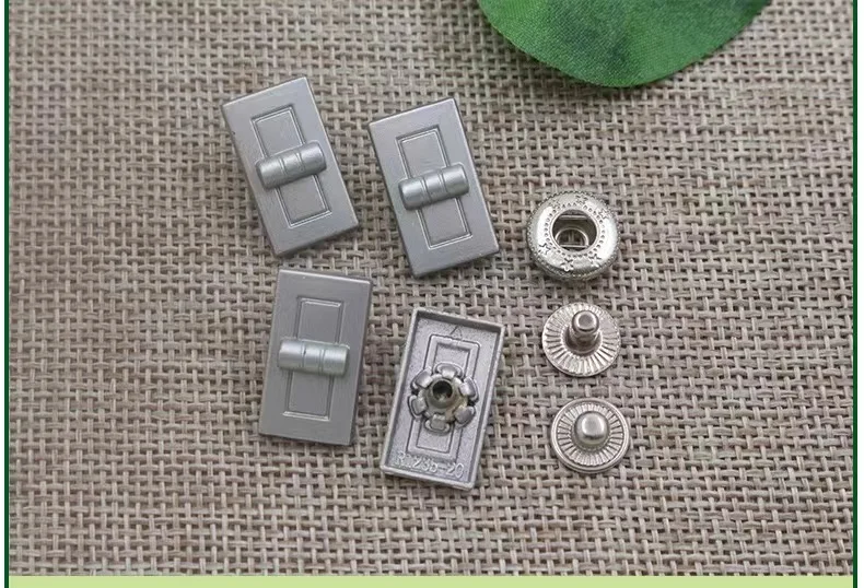 Custom Garment Accessories Rectangle Press Buttons Metal Zinc Alloy Snap Buttons For Clothing