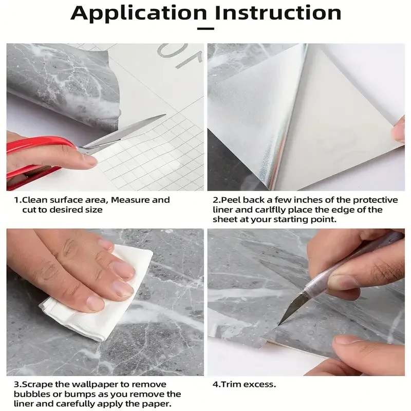 Peel And Stick Marble Wall Sticker Self-Adhesive Marble Wallpaper for Home Furniture Decorative Peel Stick