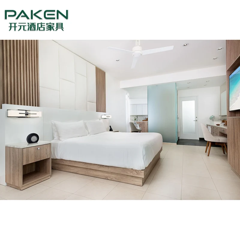 Guangdong Hotel Furniture Manufacturer Modern Resort Villa King Bed suite Custom Hotel Room Furniture Set