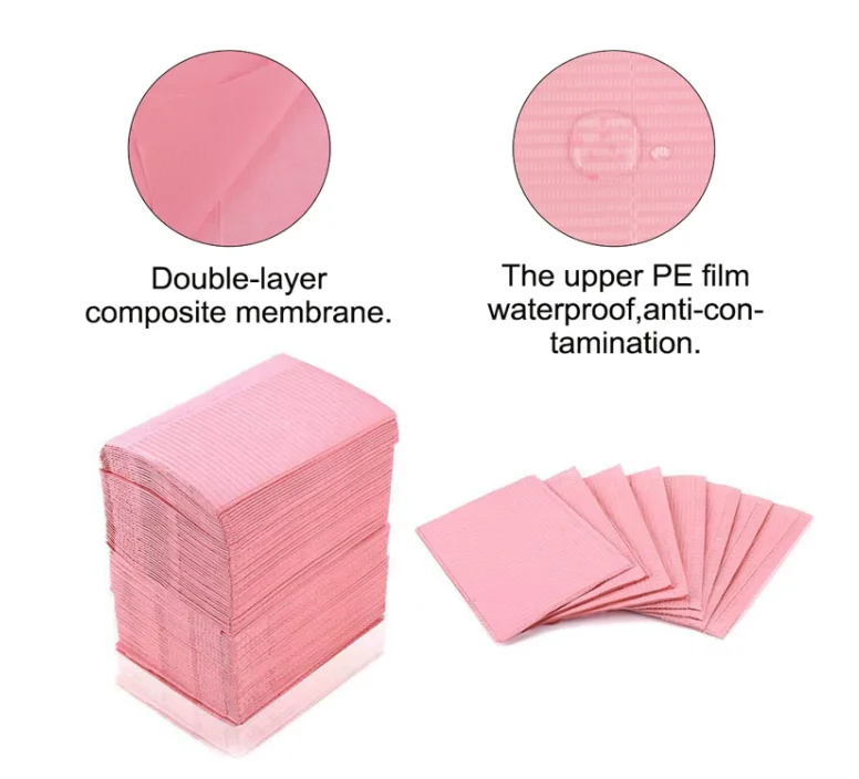 500PCS Disposable Dental Bibs for Dentist Colorful Dental Hospital Waterproof Disposable Dental Bib