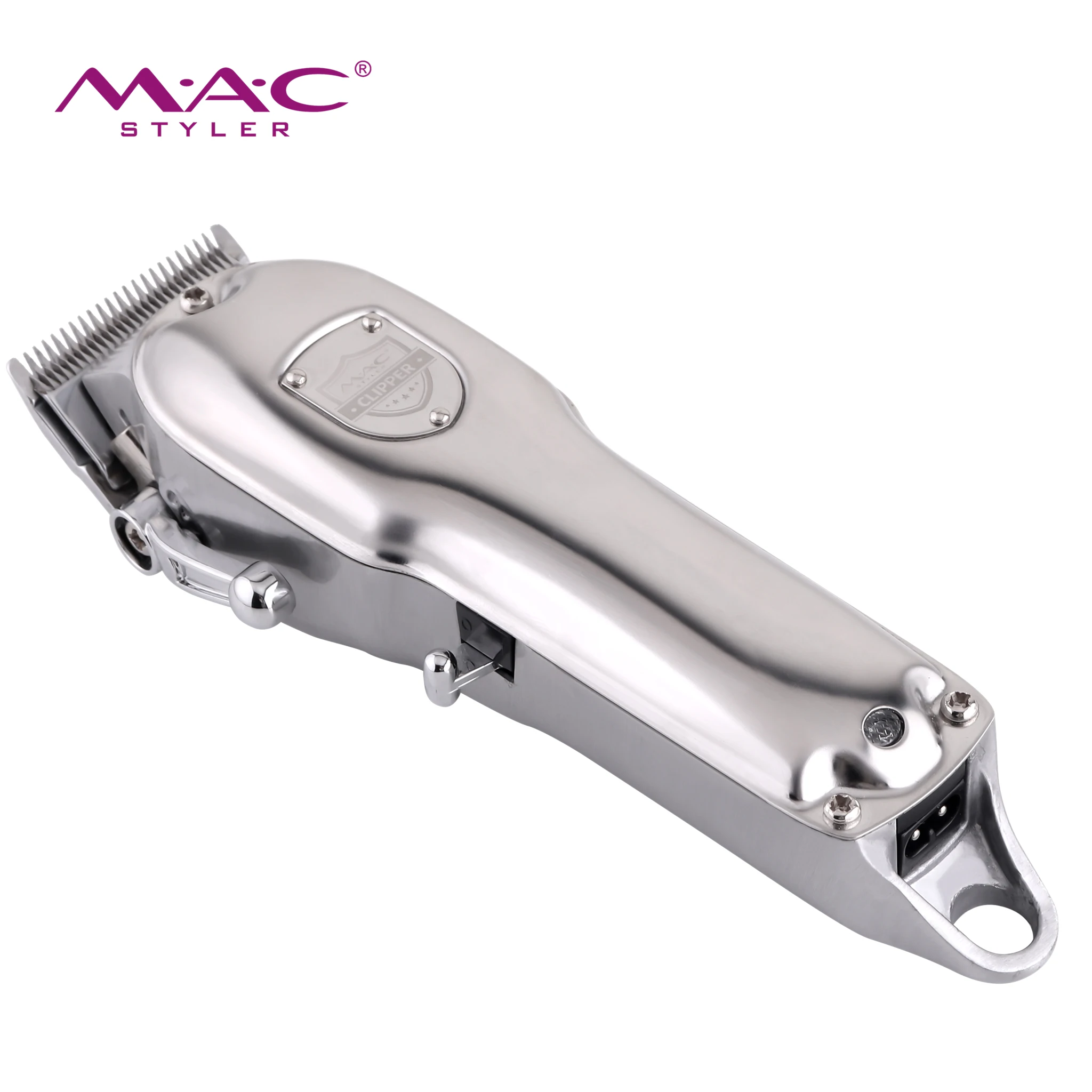 High Power Rechargeable Silver Cordless Hair Trimmer Magnetic Motor Hair Clippers All Metal Body Hair Clipper