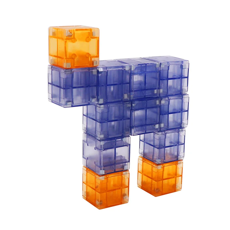 60pcs Kids early educational game magnet blocks play set colorful plastic magnetic building cubes for children