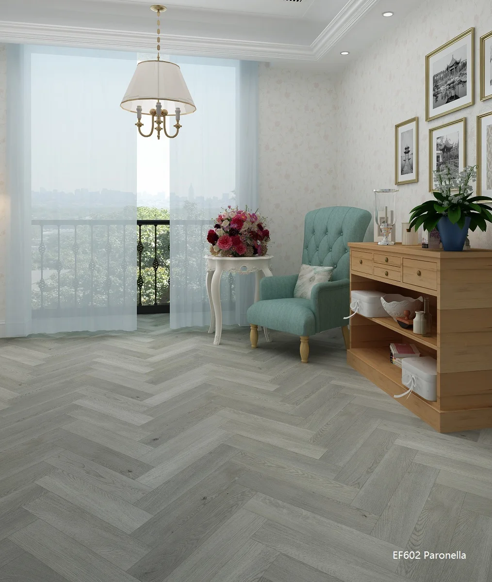 Hot sale commerical  herringbone vinyl sheet plank flooring click plastic floor board