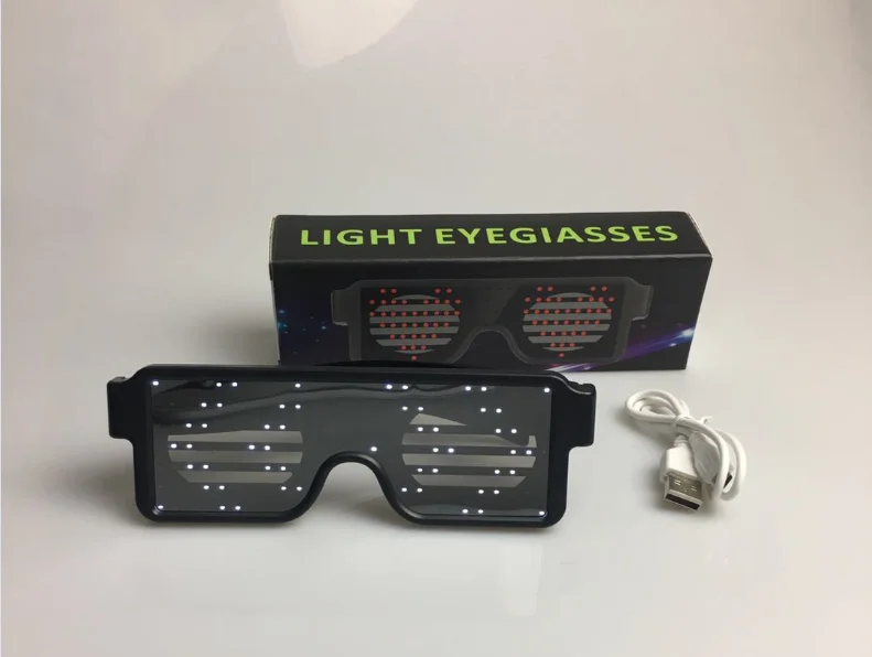 OEM magic party shutter  USB rechargeable light up eye LED glasses Neon glasses