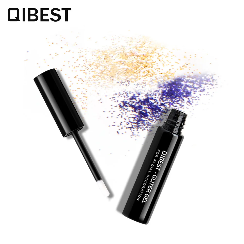 QIBEST High Glitter Scallion Powder Eyeshadow Glue Transparent And Invisible Naturally Fitting Quick Drying Glitter Gel Glue
