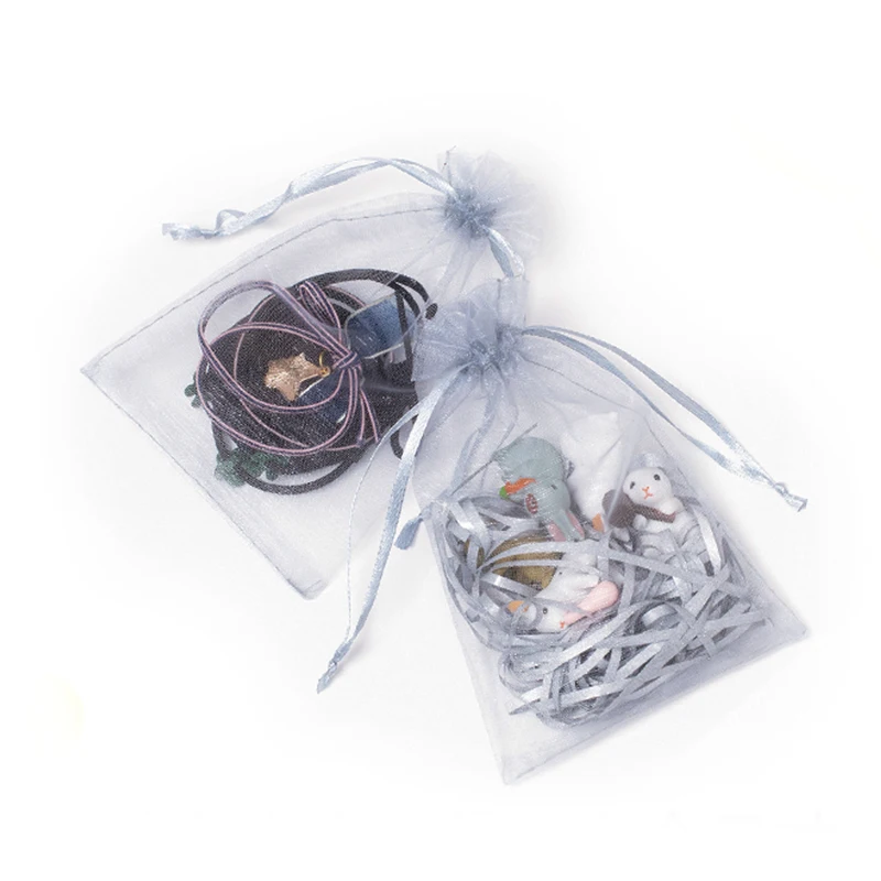 black organza bags packaging wedding customised jewelry gift bags custom printed   drawstring bag