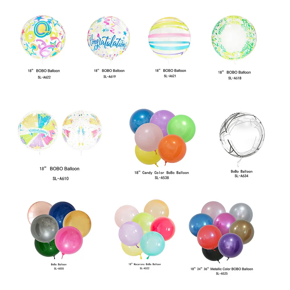 EN71 Professional Party Balloons Factory Wholesale Holiday Printing TPU Transparent Bubble Balloons Bobo Custom With Logo Design
