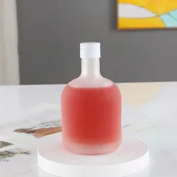 Creative 100ml 250ml 375ml 500ml Clear Empty Corked Beverage Juice Fruit Wine Glass Bottles with Cork Lid