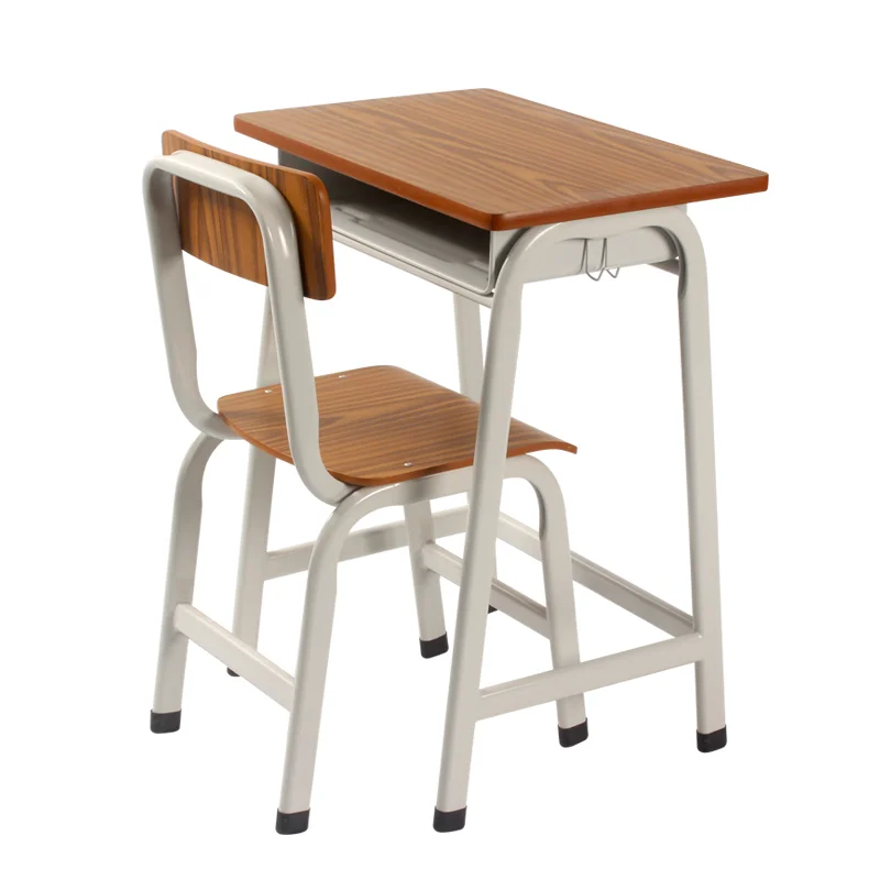 Classical Design Single Desk and Chair School Furniture High Quality Plywood Practical for Classroom