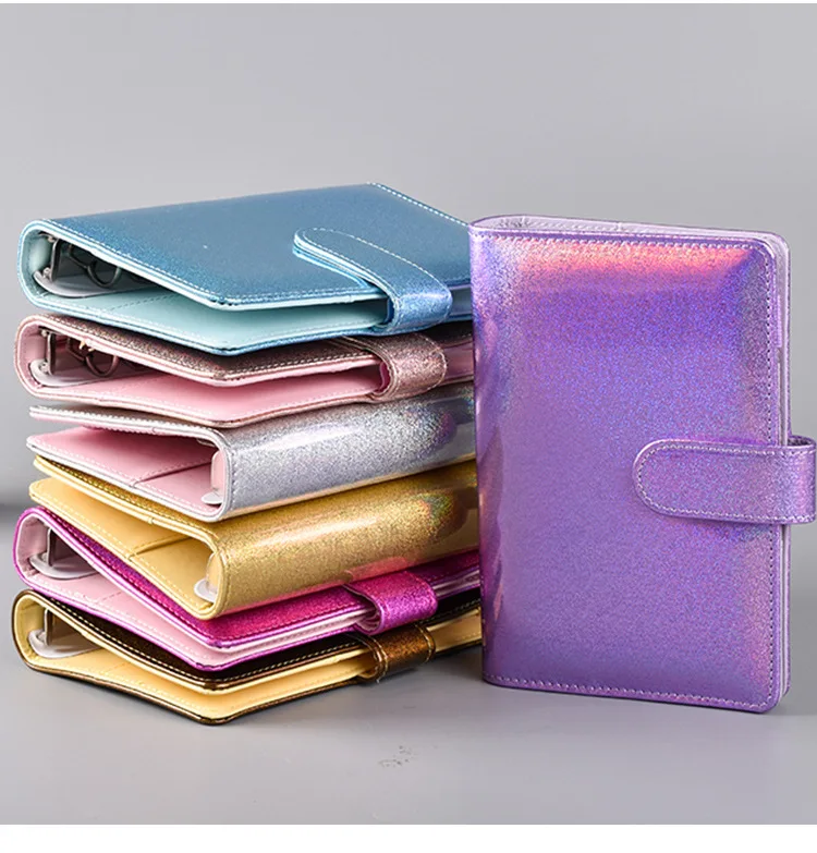 a5 a6 binder leather notebook 6 ring spiral work agenda budget planner journal budget binder pu leather journaling notebook