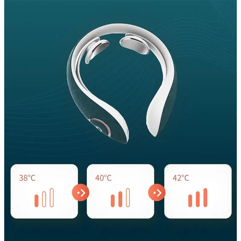 Portable Heating Cordless Office Electric Ems Cervical Massage Smart Remote Control Treatment Heating For Neck Massager