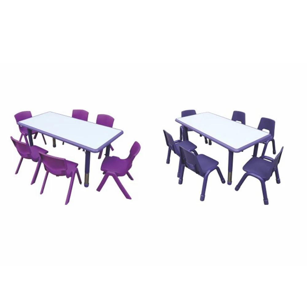 Cheap Price Kindergarten Kids Desk and Chair Set Classroom Furniture School Children Plastic Rectangle Table and Chair for Sale