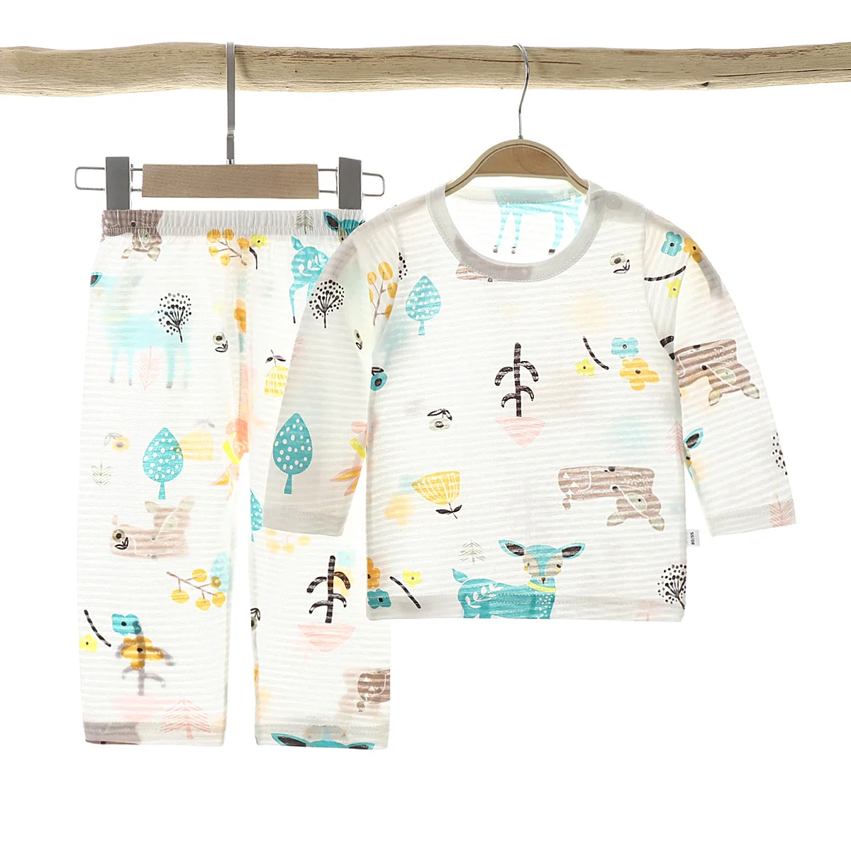 Children Home Wear Kids Air Conditioning Clothing Organic Bamboo Cotton Baby Sleepwear Set Summer Pajamas