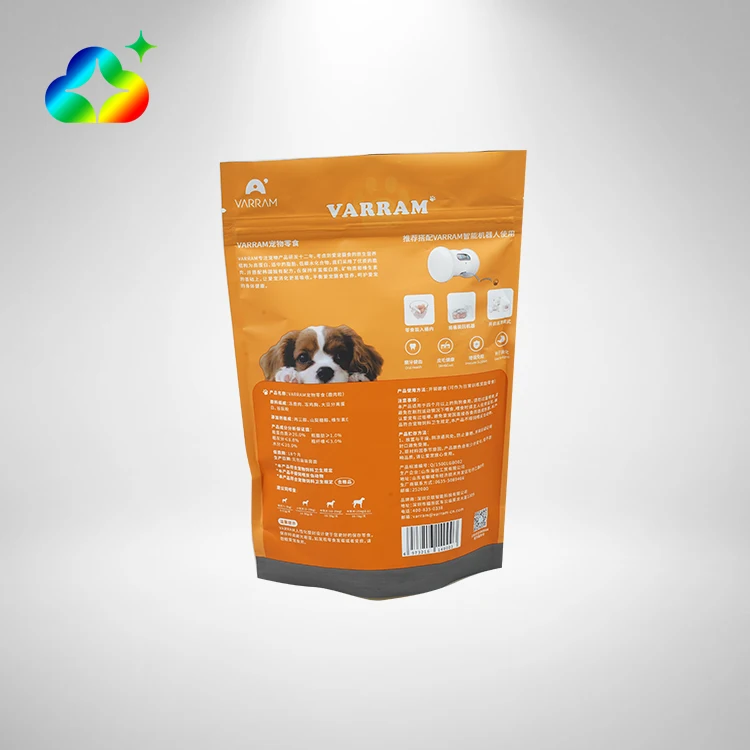Custom Printing Resealable Mylar Bag Stand Up Ziplcok Plastic Pet Dog Cat Treats Food Packaging Pouch With Logo