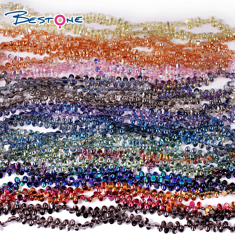 Bestone Wholesale Jewelry Production Materials Irregular 7.5*5*3mm Loose Glass Beads Natural Chip Stone Beads
