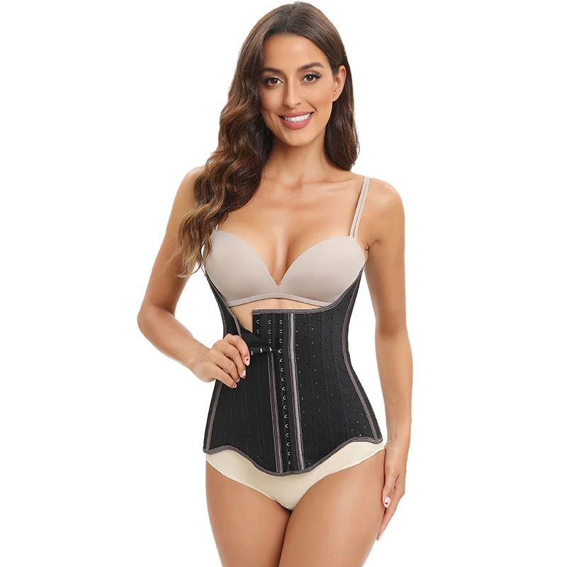 New Lengthening Steel Bone Corset Vendors Custom Private Label Plus Size Corset Hot Shaper Women Men Sweat Hook Waist Trainers