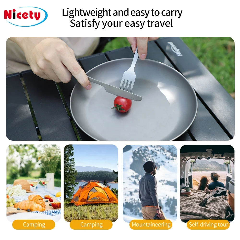 Titanium Tableware Knife Fork Spoon Cutlery Camping Eating Utensil Flatware fork spoon spork knife