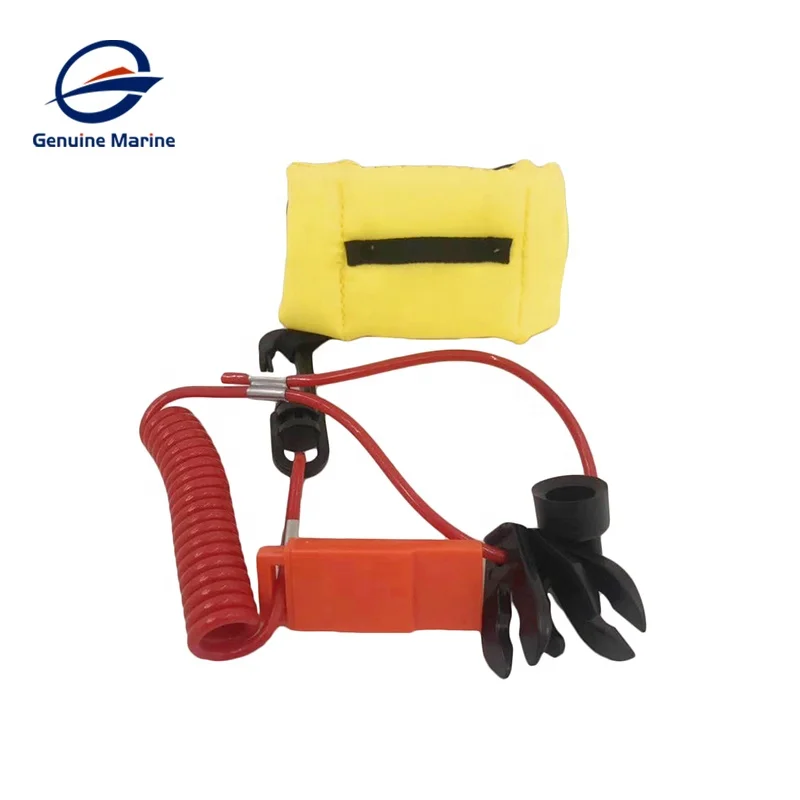 Genuine Marine Outboard Engine Stop Key With Whistle Wrist Strap For Boat