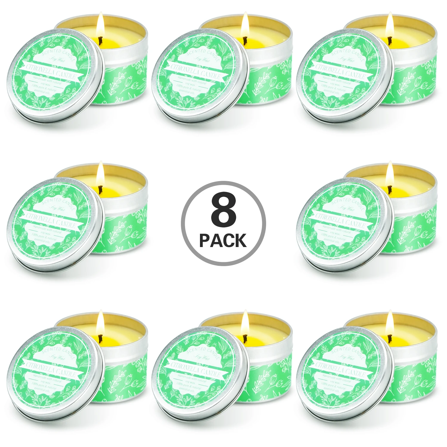 Wholesale factory Citronella Candles Soy Wax Lemongrass Candles Portable Travel Tin Citronella Scented Candle Gift Set