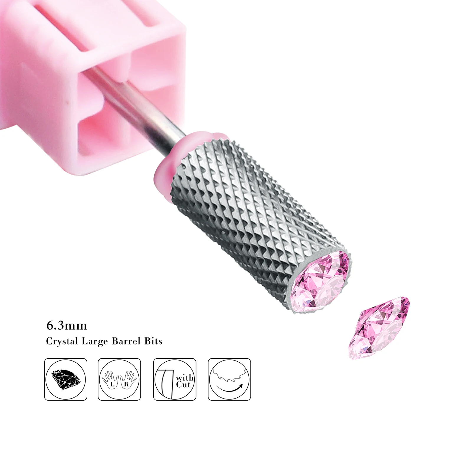 Tungsten Carbide Nail Drill Bit Cutter For Quickly Remove Nail Gel Electric Manicure Machine Nail Drill Bits with bling Diamond